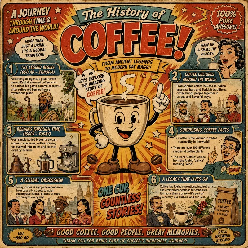 Retro Comic History Infographic Posters