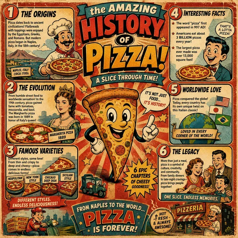 Retro Comic History Infographic Posters
