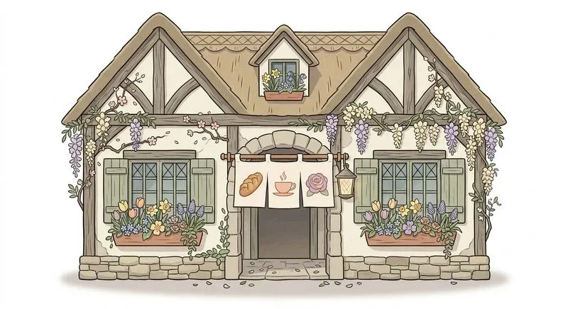 Cozy Village Shopfront Clipart Makers