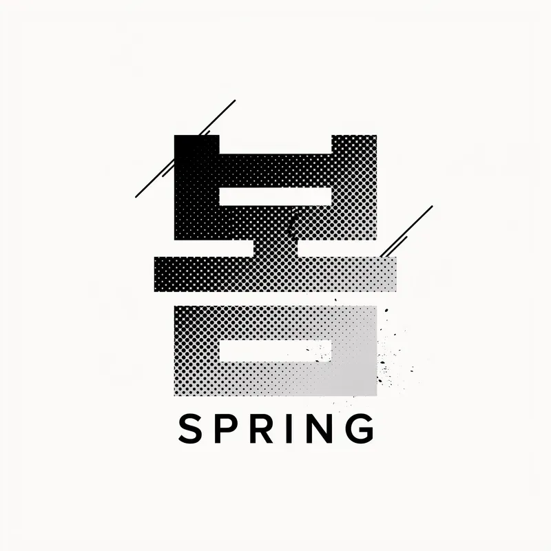 Modern Halftone Pattern Korean Graphics