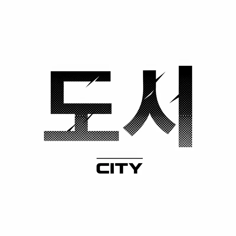 Modern Halftone Pattern Korean Graphics