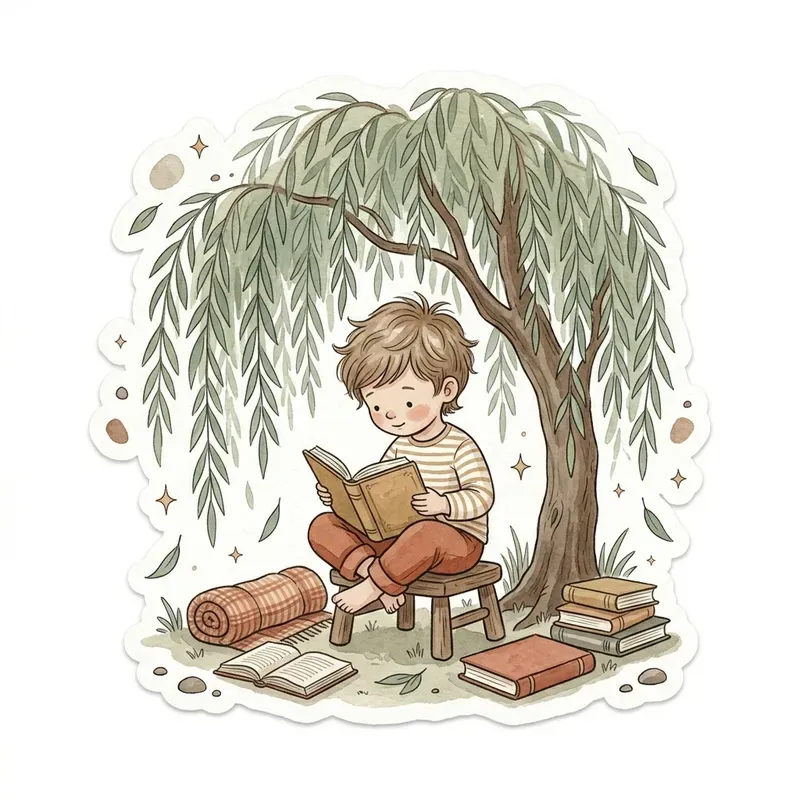 Boho Kids Nature Sticker Clipart Art