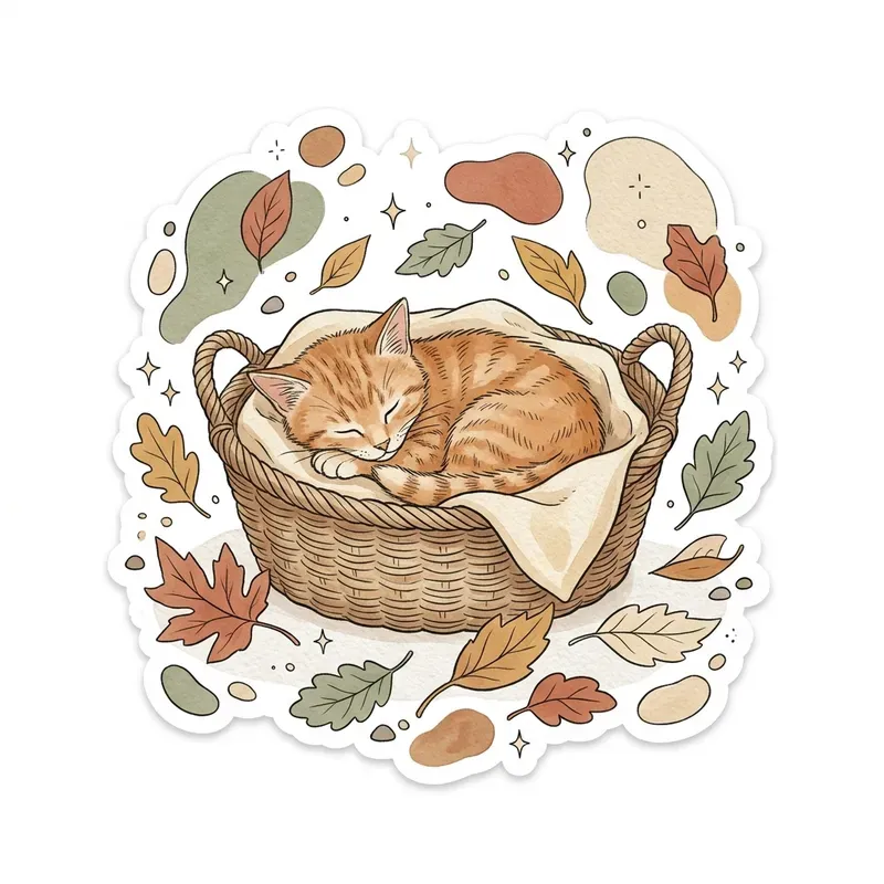 Boho Kids Nature Sticker Clipart Art