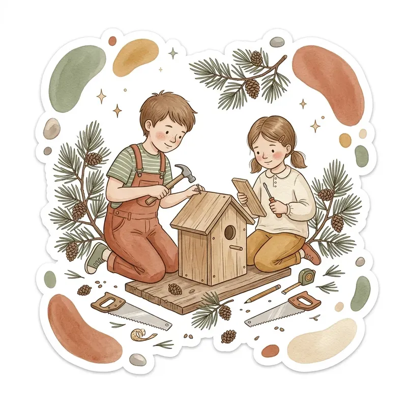 Boho Kids Nature Sticker Clipart Art