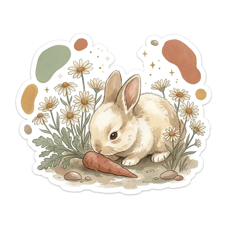 Boho Kids Nature Sticker Clipart Art