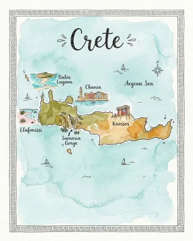 Watercolor Ink Island Travel Maps