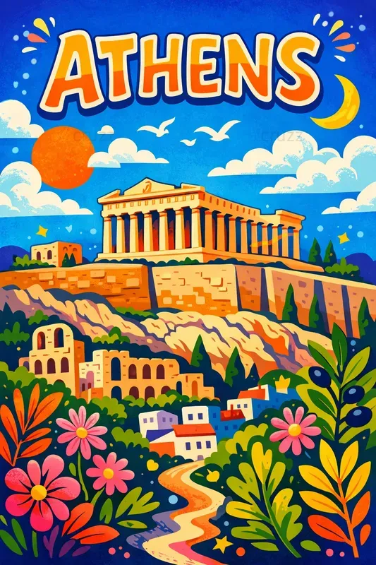 Vibrant Playful Travel Posters