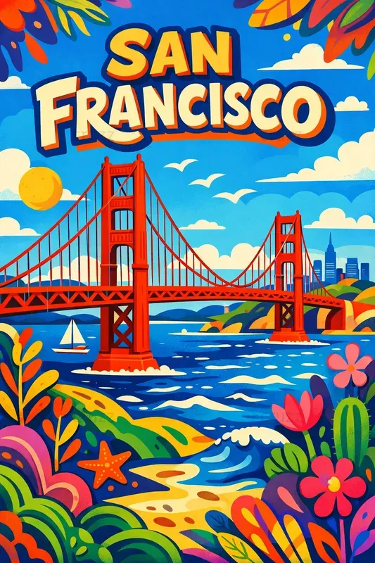 Vibrant Playful Travel Posters