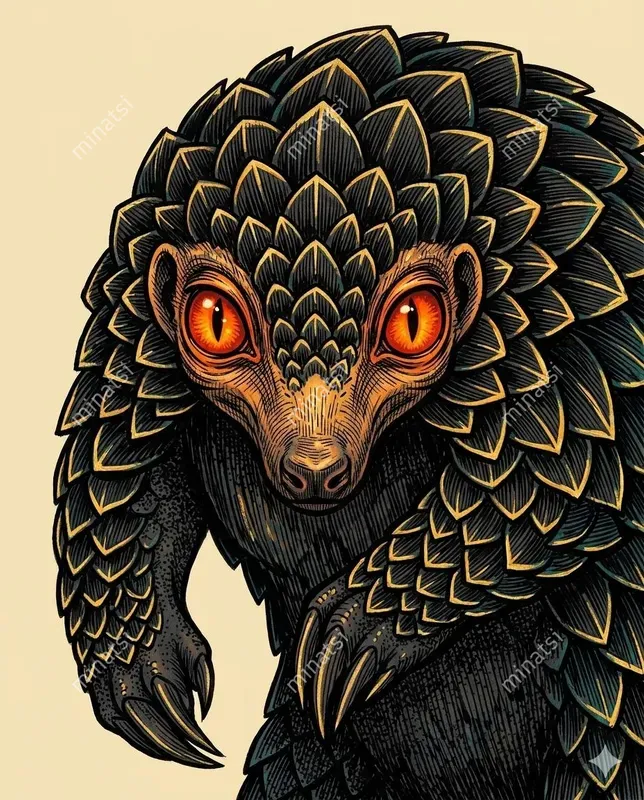Stylized Animal Ink Poster Art