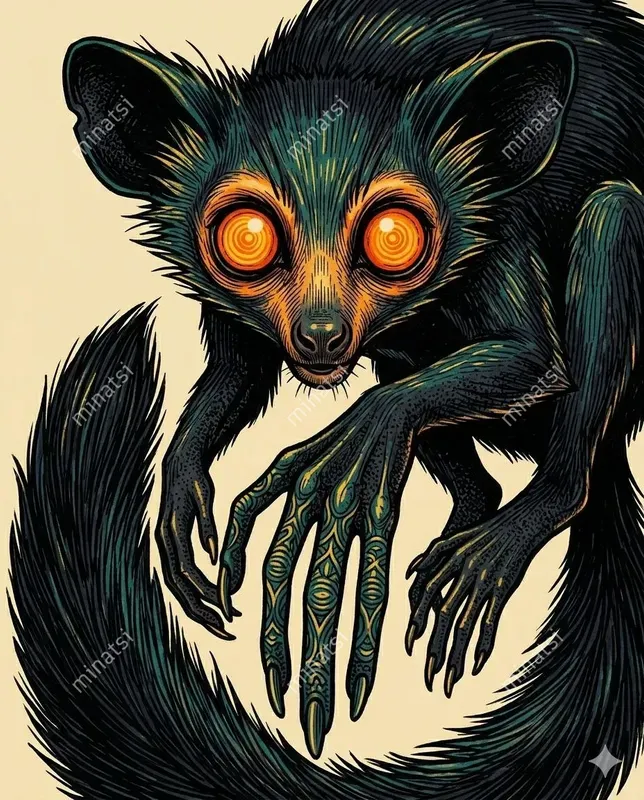 Stylized Animal Ink Poster Art