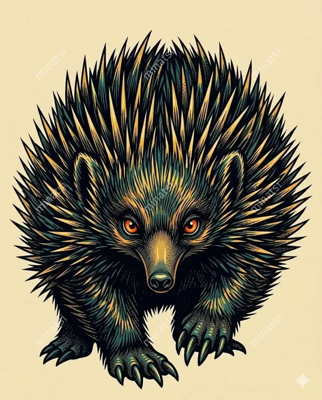 Stylized Animal Ink Poster Art