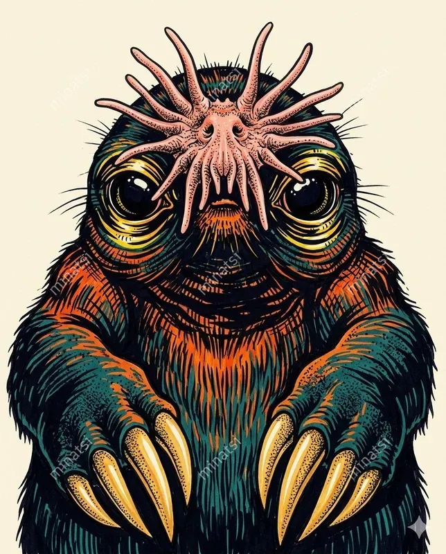 Stylized Animal Ink Poster Art