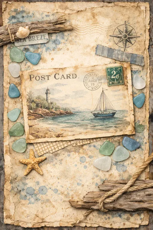 Nautical Memories Junk Journal Pages