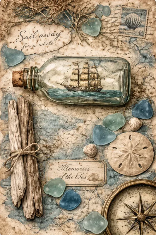 Nautical Memories Junk Journal Pages