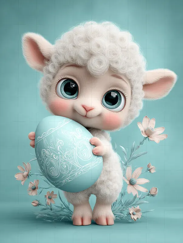 Cute Easter Kawaii Cartoon Characters