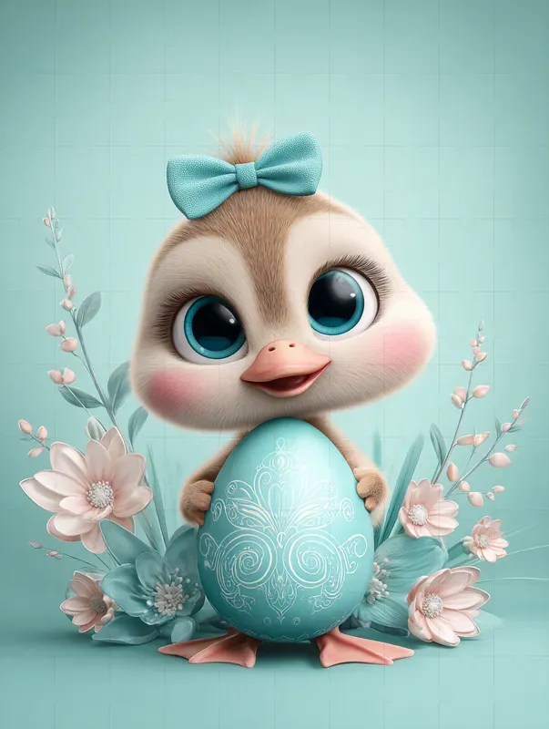 Cute Easter Kawaii Cartoon Characters