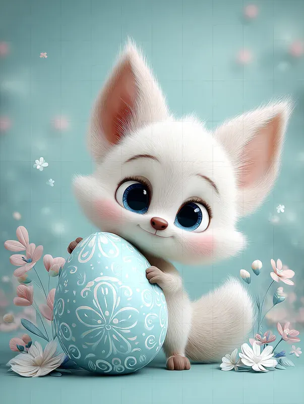 Cute Easter Kawaii Cartoon Characters