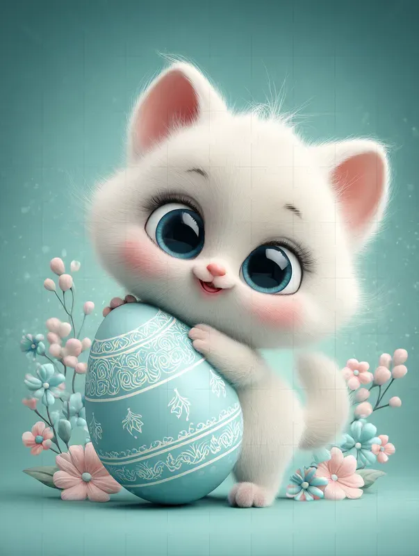 Cute Easter Kawaii Cartoon Characters