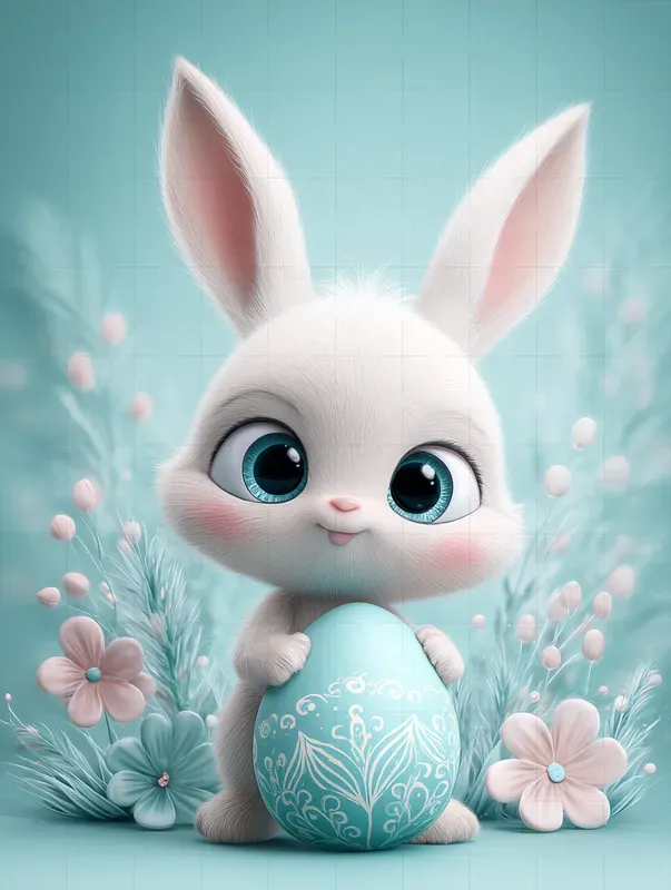 Cute Easter Kawaii Cartoon Characters