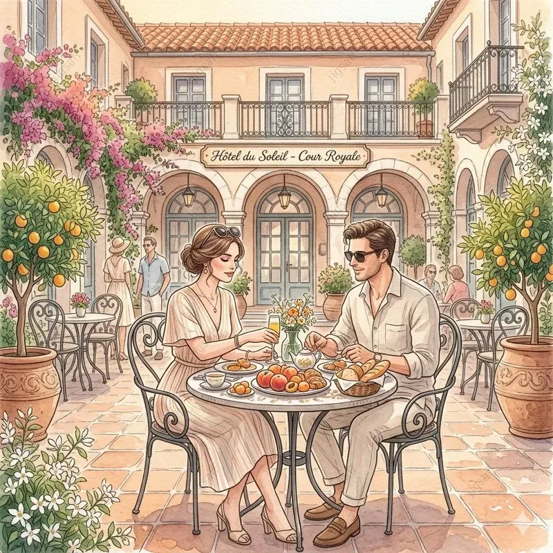 Luxury Watercolor Patio Illustrations
