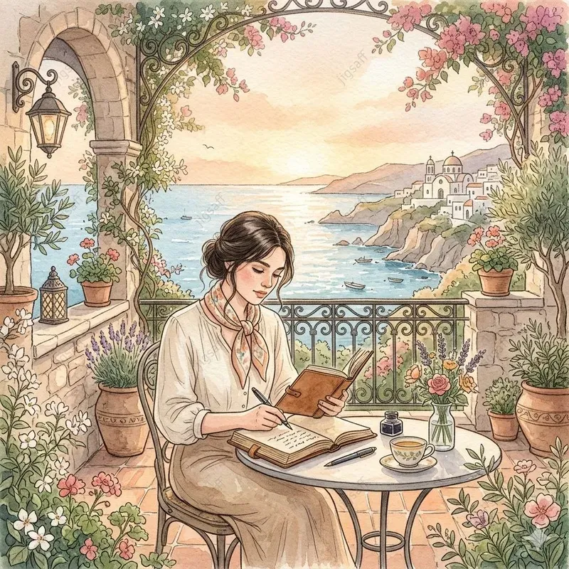 Luxury Watercolor Patio Illustrations