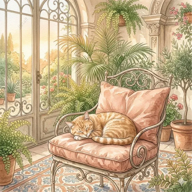 Luxury Watercolor Patio Illustrations