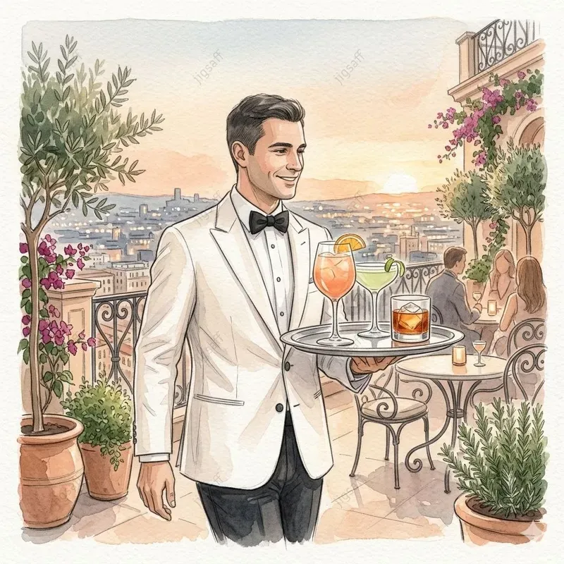 Luxury Watercolor Patio Illustrations