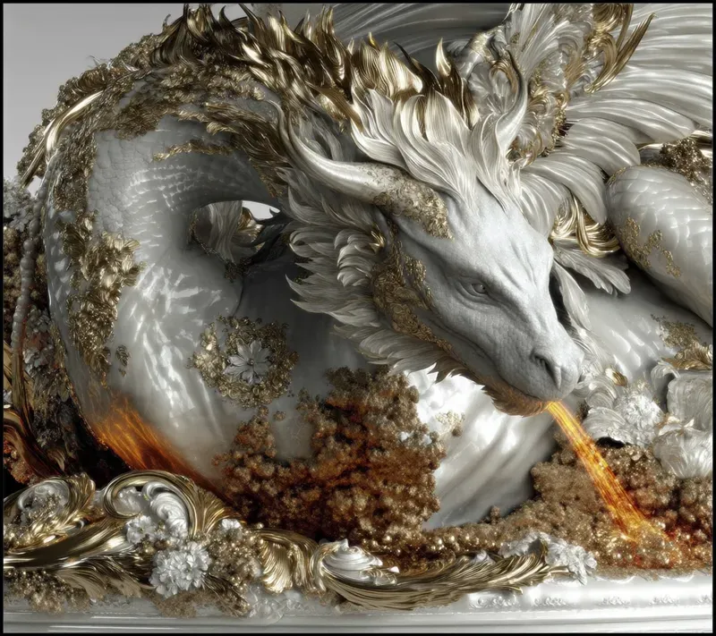 Baroque Metallic Ornamental Beasts
