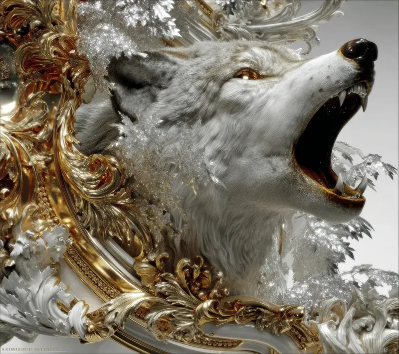 Baroque Metallic Ornamental Beasts