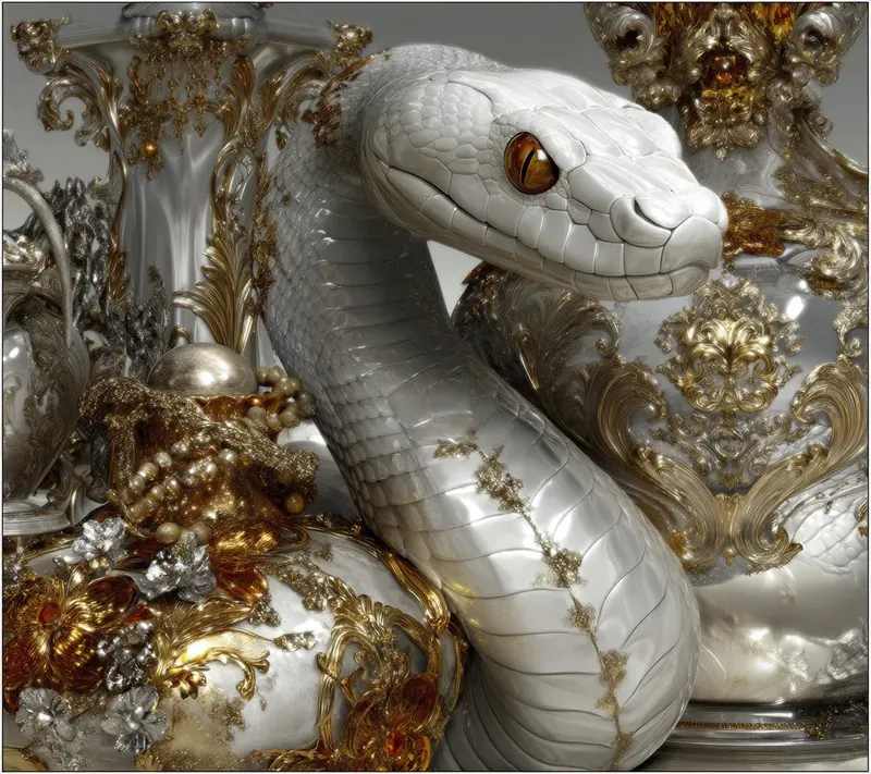 Baroque Metallic Ornamental Beasts
