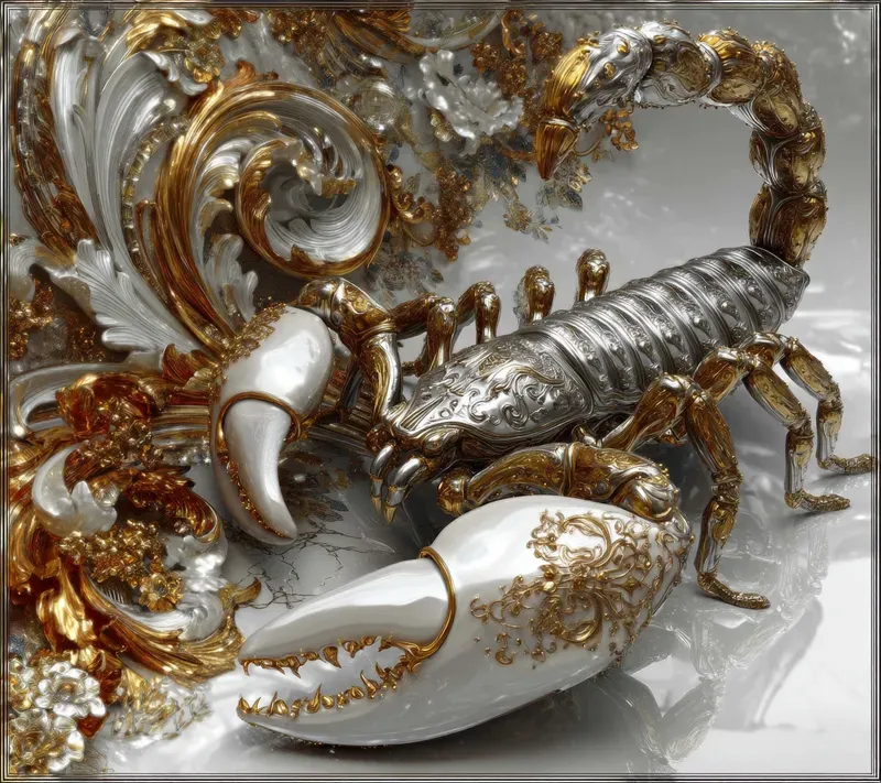 Baroque Metallic Ornamental Beasts