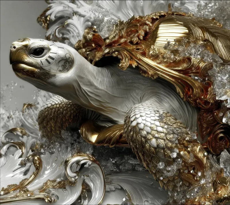 Baroque Metallic Ornamental Beasts
