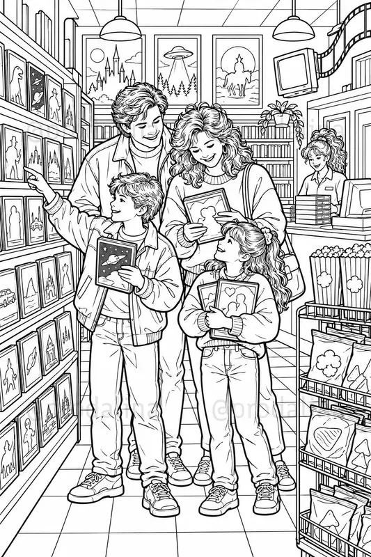 Cozy Gen X Nostalgia Coloring Pages
