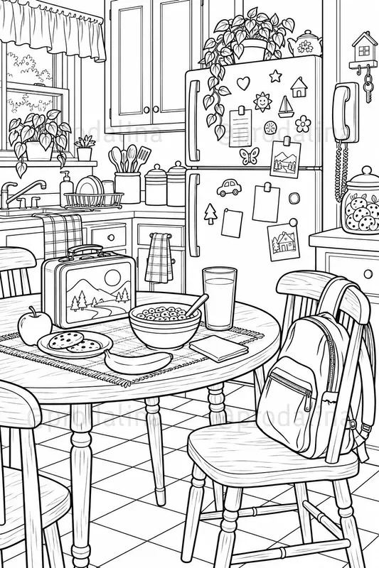 Cozy Gen X Nostalgia Coloring Pages