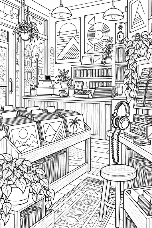 Cozy Gen X Nostalgia Coloring Pages