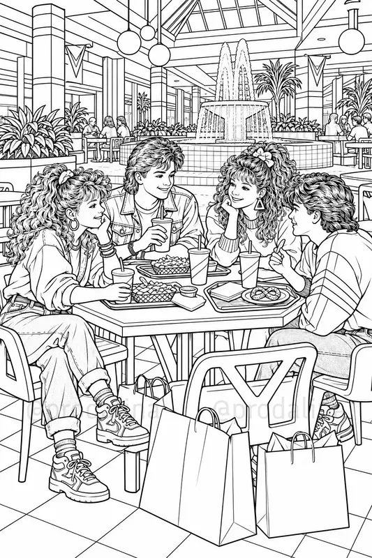 Cozy Gen X Nostalgia Coloring Pages