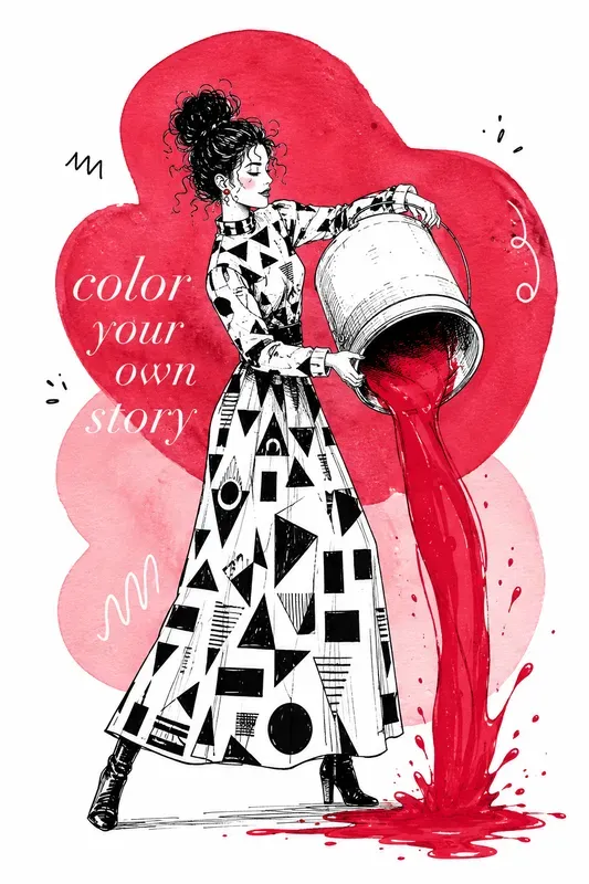 Quirky Ink And Splash Fashion Art