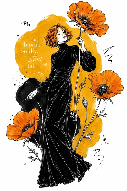 Quirky Ink And Splash Fashion Art