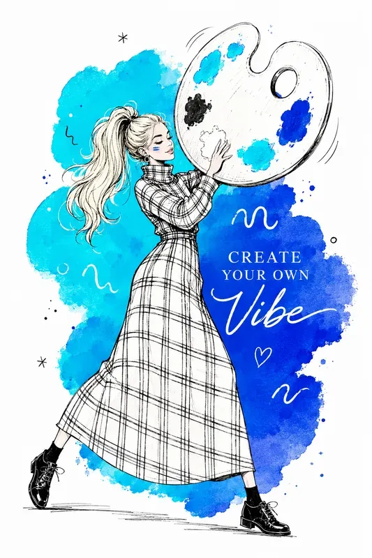 Quirky Ink And Splash Fashion Art