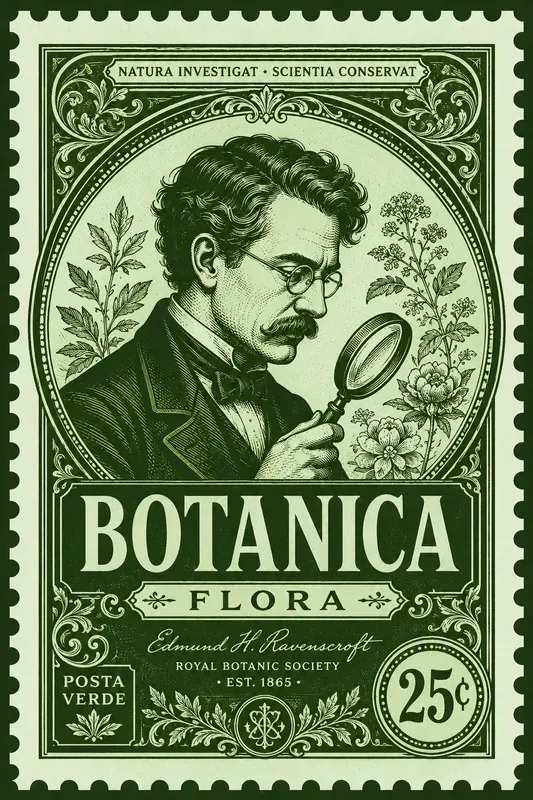 Vintage Duotone Postage Stamp Art