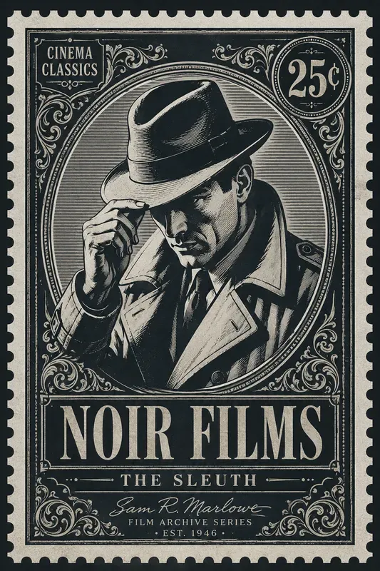 Vintage Duotone Postage Stamp Art