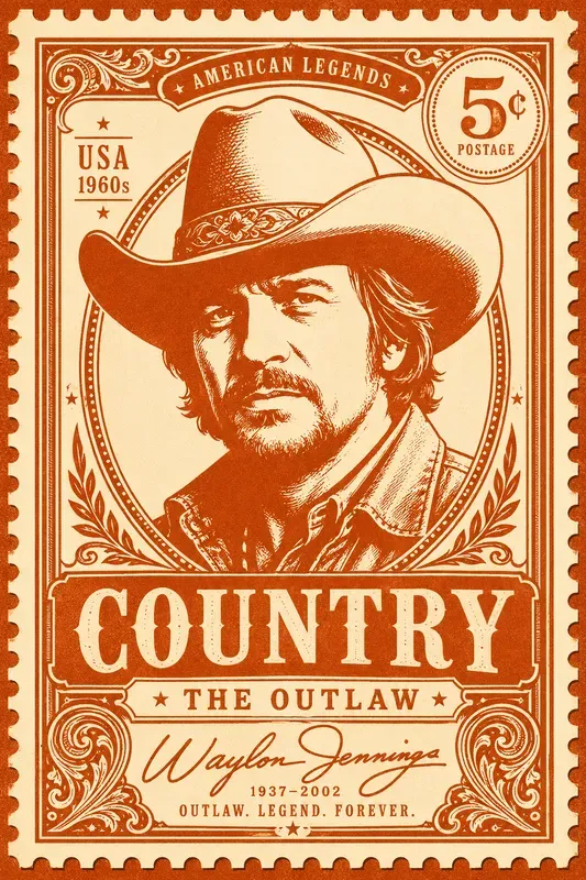 Vintage Duotone Postage Stamp Art