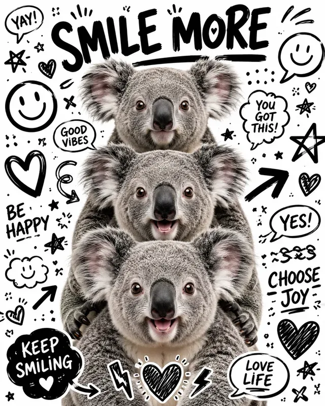 Cute Animal Doodle Posters Sets
