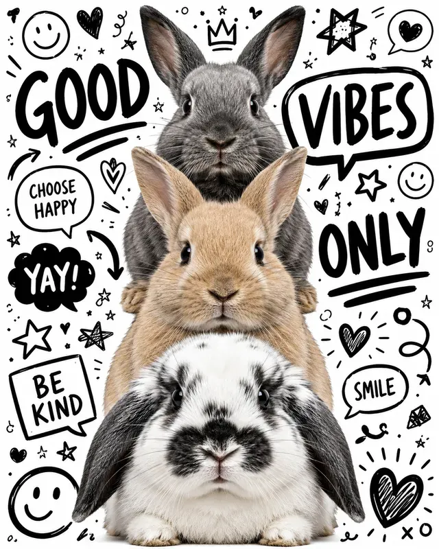 Cute Animal Doodle Posters Sets