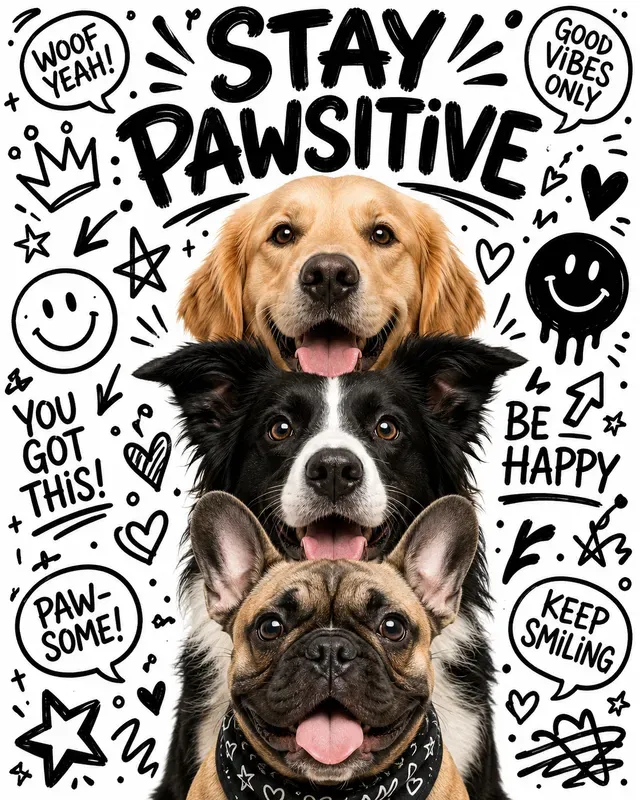 Cute Animal Doodle Posters Sets