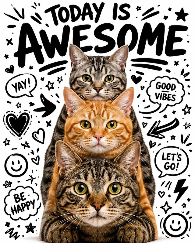Cute Animal Doodle Posters Sets
