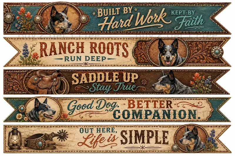 Western Decorative Word Banner Strips