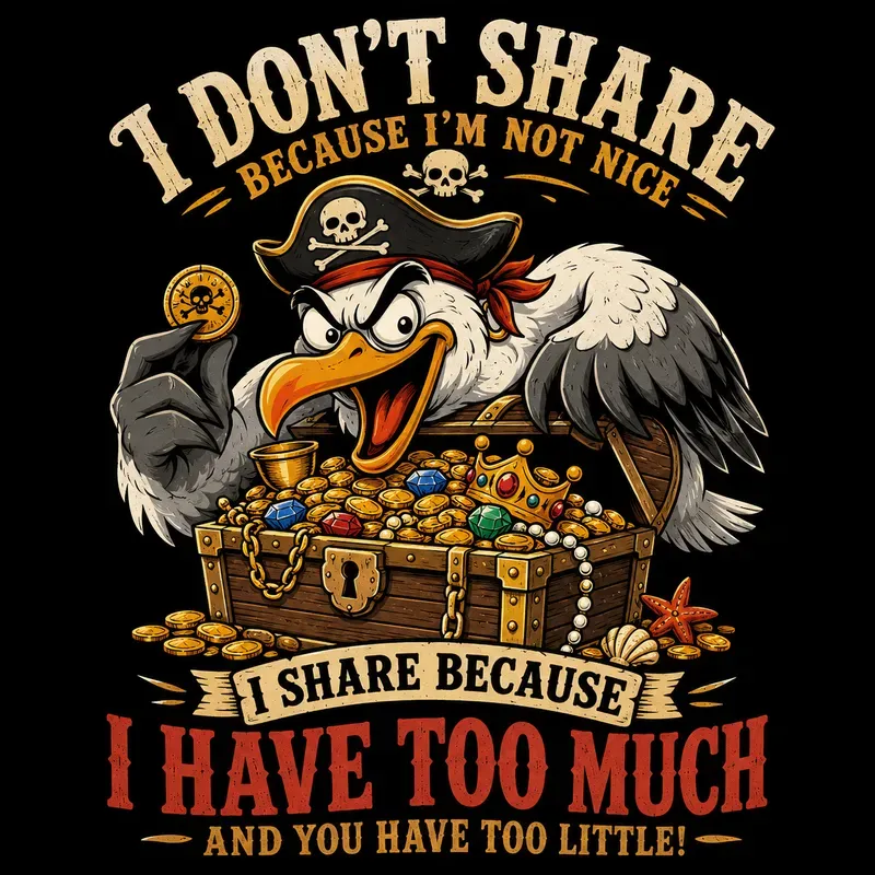 Greedy Pirate Seagulls Love Gold