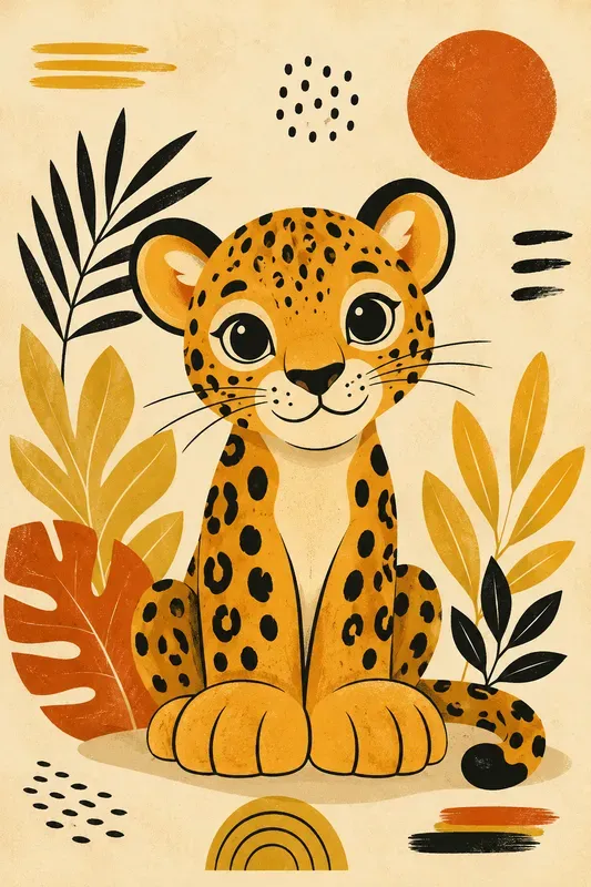 Retro Jungle Animal Art