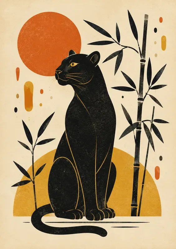 Retro Jungle Animal Art